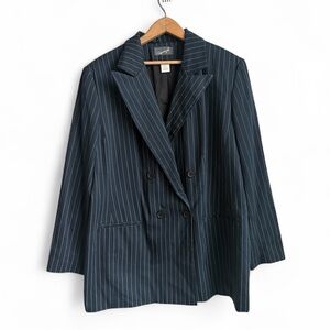 Vintage Spiegel Women’s Double-Breasted Pinstripe Blazer Size 16